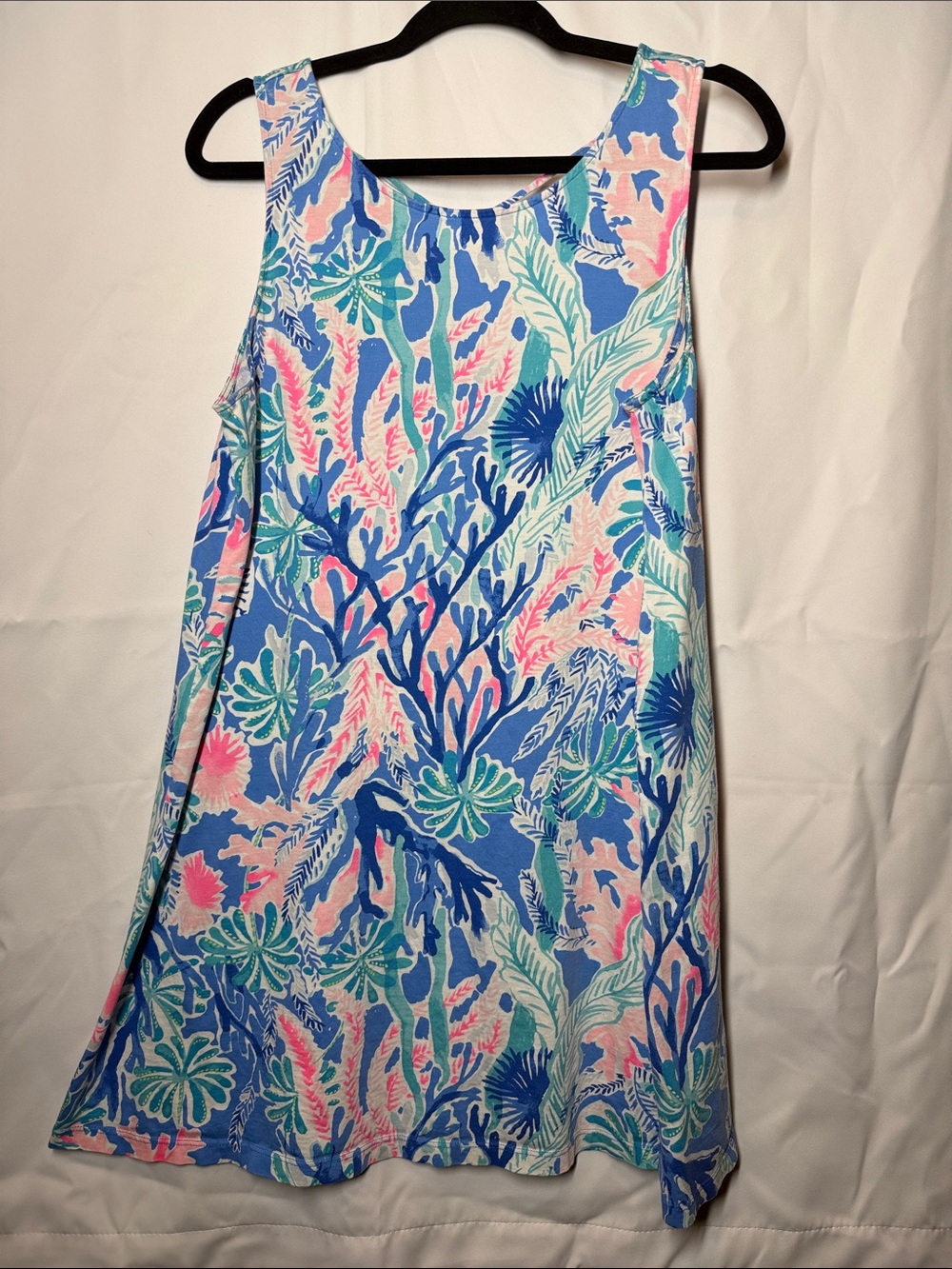 Lilly Pulitzer Blue Pink Aqua Floral Shift Dress